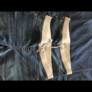 Two pairs denim Justice leggings